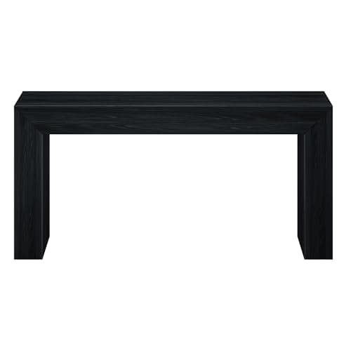 Plank+Beam Grand Console Table, 66 Inch Modern Solid Wood Sofa Table, Narrow Entryway Table for Hallway, Behind The Couch, Living Room, Foyer, Black Wirebrush