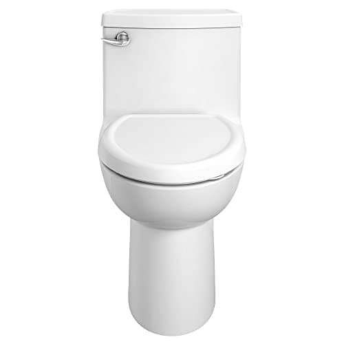 American Standard 612AA001.020 Compact Cadet 3, One-Piece Toilet with Slow-Close Seat and Wax Ring, Elongated Front, Left-Hand Flush, White, 1.28 gpf