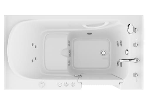 ANZZI Tubs Series Right Drain Quick Fill Walk-In Whirlpool Tub with Powered Fast Drain in White Finish 32 in. x 60 in. | AMZ3260RWH