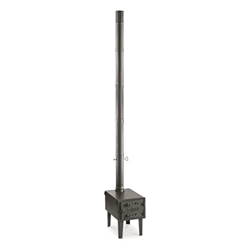 Guide Gear Outdoor Wood Burning Stove; Portable with Chimney Pipe for Cooking and Camping