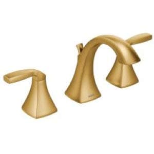 Moen Voss Brushed Gold Contemporary Two-Handle Widespread Bathroom Sink Faucet Trim Kit for Adjustable Three-Hole Installations (Valve Required), T6905BG