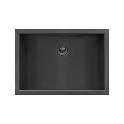 Ruvati 18 x 12 inch Gunmetal Black Undermount Bathroom Sink - 16 Gauge Stainless Steel Bathroom Sink with Brushed Finish, Easy-to-Clean Undermount Sinks - RVH6110BL