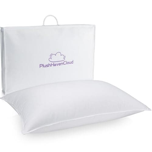 White Goose Down Pillow Luxury Hotel Bed Pillow with 100% Natural 900+Fill Power, Natural Goose Feather Pillow for Sleeping, 700TC Cotton Shell, Standard Size- Medium, 1 Pack
