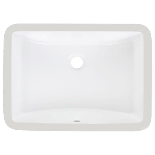 Enbol Bathroom Undermount Sink White Rectangular Ceramic Sink for Bathroom with Overflow - ECU1812 Exterior: 20 5/8" x 14 6/8" x 8 1/8"