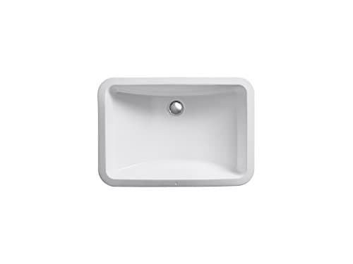 KOHLER 2214-0 Ladena Rectangular Undermount Bathroom Sink With Curved Bottom, 20-7/8" W X 14-3/8" L, White
