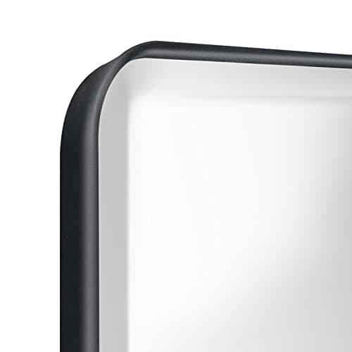 Fundin Plastic Black Medicine Cabinet, Beveled Edge Mirror Door with Round Corner Metal Frame, Recessed and Surface Mount Bathroom Medicine Cabinet, 16 x 24 inch Mirror Size