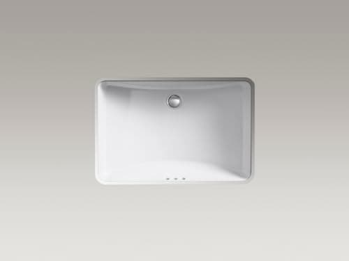 KOHLER 2215-0 Ladena Rectangular Undermount Bathroom Sink With Curved Bottom, 23-1/4" W X 16-1/4" L, White
