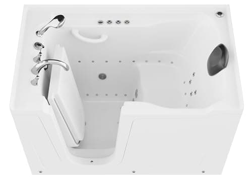 ANZZI Tubs Series Left Drain Quick Fill Walk-in Whirlpool and Air Tub with Powered Fast Drain in White Finish 36 in. x 60 in. | AMZ3660LWD