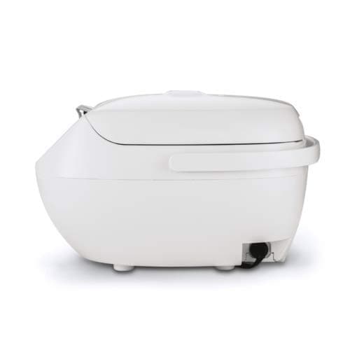 Tiger JBV-A10U 5.5-Cup (Uncooked) Micom Rice Cooker and Warmer with Tacook Food Steamer Cooking Tray Technology, White