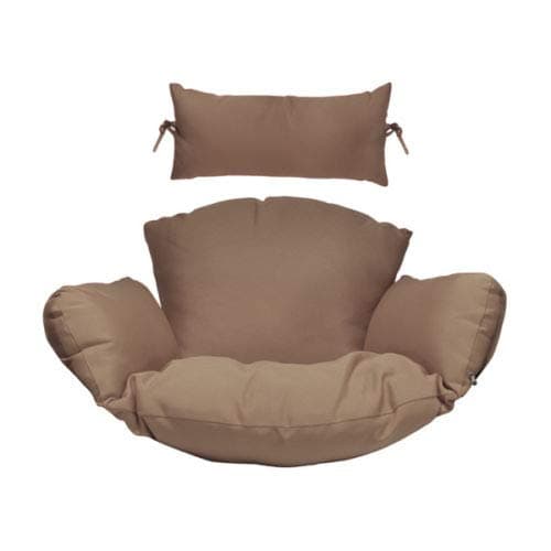 Island Gale Hanging Swing Wicker Basket Chair Outdoor Front Porch Furniture with Stand and Cushion