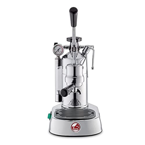 La Pavoni PC-16 Professional Espresso Machine - 16-Cup Capacity Lever Espresso Maker - Chrome Finish- Solid Brass 38oz Boiler - Dual Frothing Systems & Mounted Pressure Gauge - Made in Italy