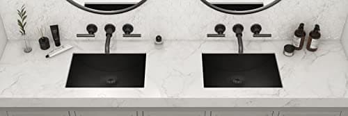 Ruvati 18 x 12 inch Gunmetal Black Undermount Bathroom Sink - 16 Gauge Stainless Steel Bathroom Sink with Brushed Finish, Easy-to-Clean Undermount Sinks - RVH6110BL