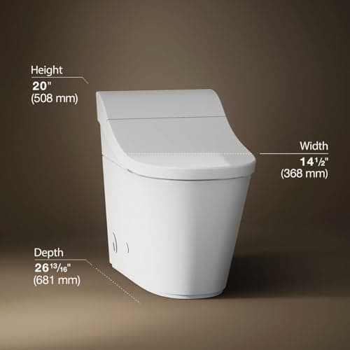 KOHLER K-29777-PA-0 Innate Smart Toilet, White, One-piece Elongated Style, Dual-flush with Integrated Personal Cleansing