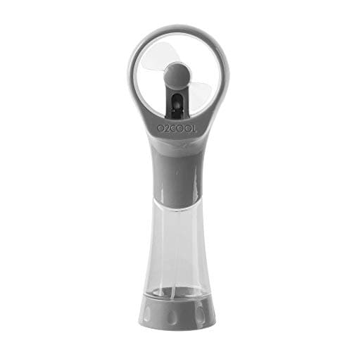 O2COOL 2 Pack Elite Battery Powered Handheld Water Misting Fans (Grey)