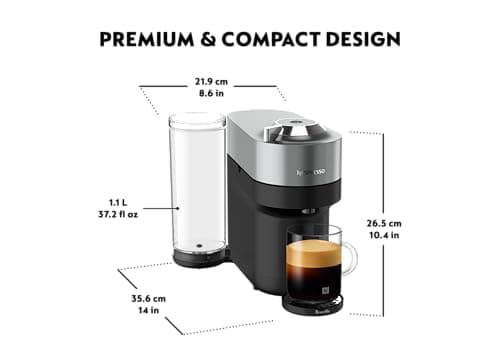 Nespresso Vertuo Pop+ Deluxe Coffee and Espresso Maker by Breville, Titan