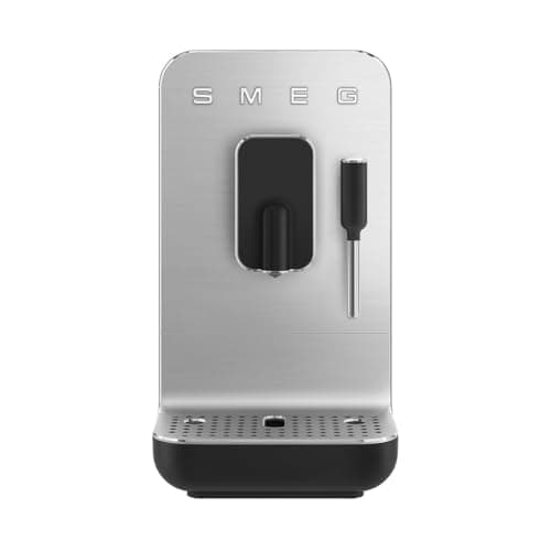 Smeg Fully Automatic Coffee Machine with Steam, Black BCC12BLMUS, Whole Bean Grinder and Titan Renew Water Tank
