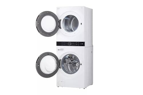 LG WKEX200HWA Compact 2 in 1 Laundry and Dryer Combo 27 Inch Washing machine 6 cycles, Laundry Center, Energy Star Certified, Washtower, Wrinkle Free, Wifi and Turbosteam technology with sensor for