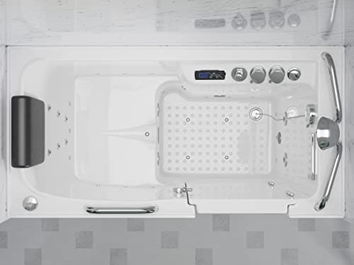 ANZZI Walk In Tub 53" x 27'' Right Drain Fully Loaded Tub, Air Jets & Whirlpool Massage Jets Hot Tub (2753FLWR)