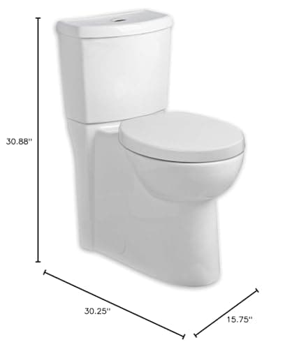 American Standard 2794.204.020 Studio Concealed Trapway Dual Flush Right Height Elongated Toilet, White