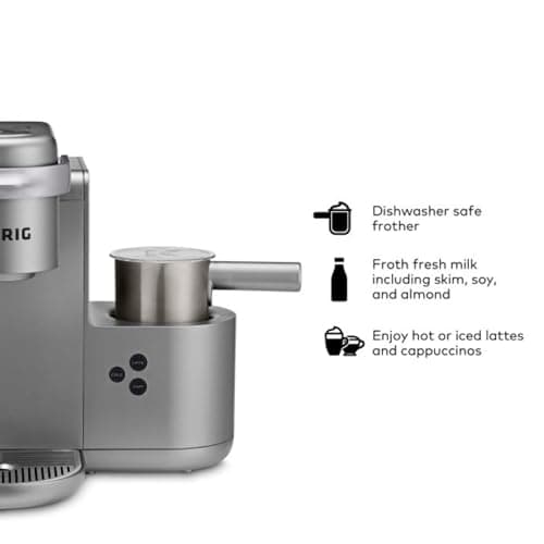 Keurig K-Cafe Special Edition Single Serve K-Cup Pod Coffee, Latte and Cappuccino Maker, Nickel