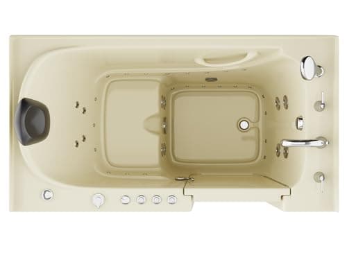 ANZZI Tubs Series Right Drain Quick Fill Walk-In Whirlpool and Air Tub with Powered Fast Drain in Biscuit Finish 32 in. x 60 in. | AMZ3260RBD