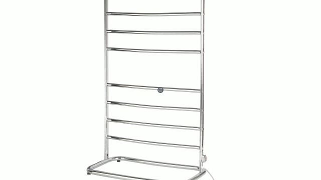 Hyde Park Towel Warmer - Free-Standing Towel Warmer Rack for Drying Towels and Garments - 39-Inch Chrome Finish Frame with 8 Bars - Model WHC