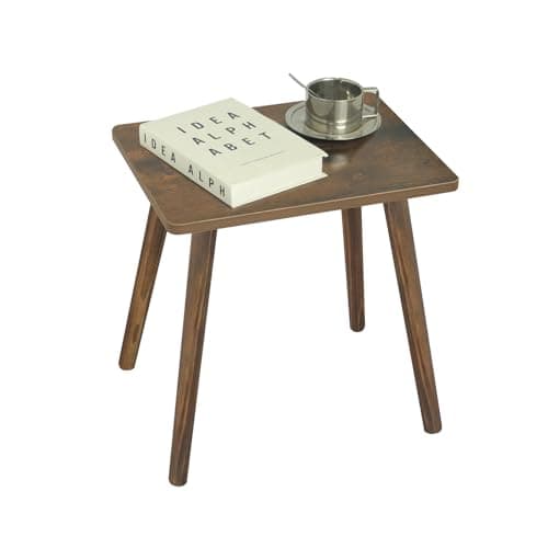 AWASEN Side Table, Small Wood End Table Living Room, Mini Bed Side Table Modern Accent Nightstand with Solid Wood for Bedroom Office Small Spaces, Rustic Brown