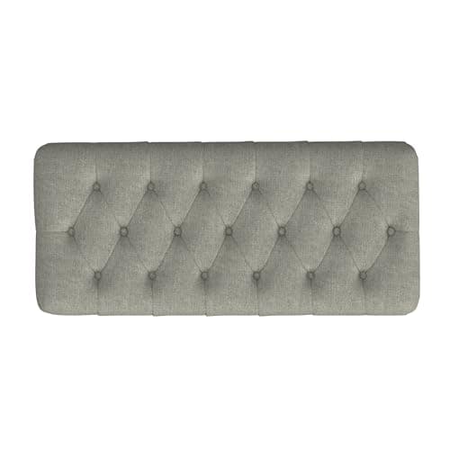 HomePop Home Decor | Tufted Ainsley Button Storage Ottoman Bench with Hinged Lid | Ottoman Bench with Storage for Living Room & Bedroom,Gray Woven