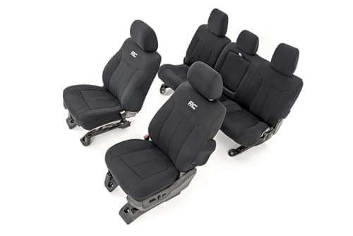 Rough Country Neoprene Seat Covers for Ford F-250/F-350 Super Duty (2011-2016) - Waterproof & UV Resistant, Foam Padded, Front & Rear Seat Cover Set