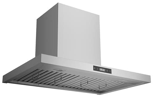 Hauslane 30” Wall Mount Range Hood Low Noise Performance Contemporary Design, Full-Size Handle Professional-Grade Baffle Filters, LED Lamps, Stainless Steel Chef Series WM-540 Ducted or Ductless
