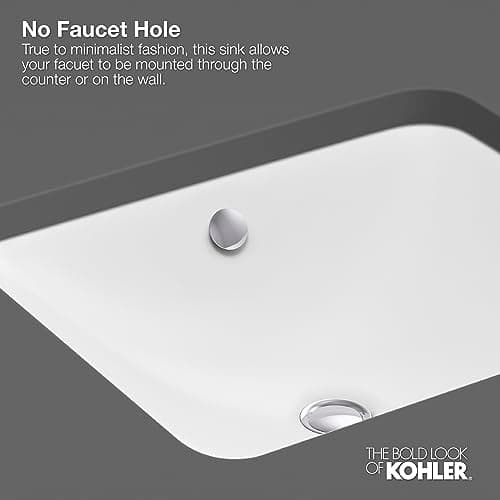 Kohler K-21783-0 Artifacts 21 1/4" Rectangle Undermount Bathroom Sink, White