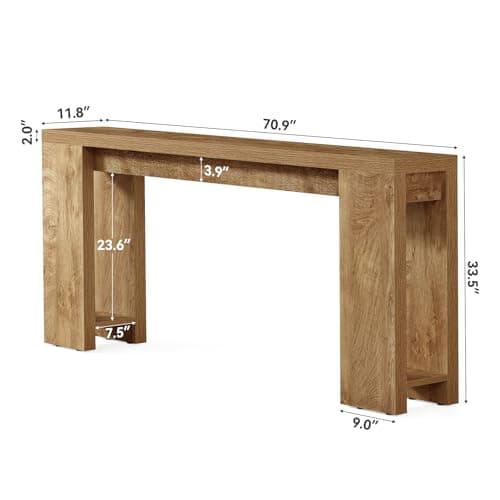 Little Tree 70.9-Inch Long Console Table, Narrow Sofa Table Behind The Couch, Farmhouse Console Table for Living Room, Entryway, Hallway