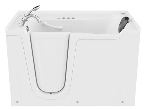 ANZZI Tubs Series Left Drain Quick Fill Walk-in Whirlpool and Air Tub with Powered Fast Drain in White Finish 36 in. x 60 in. | AMZ3660LWD
