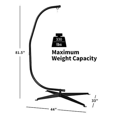 Giantex Hammock Chair Stand Only, Heavy Duty Steel C-Stand for Hanging Chair, 360° Rotation Egg Chair Stand W/Carabiner, 2" Diameter Steel Pipe, 81.5" H Stand for Swing Chair Outdoor Indoor