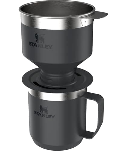 Stanley Perfect Brew Pour Over Set | 12 oz Camp Mug with Lid Included | Drip Coffee Maker with Reusable Filter | Insulated Stainless Steel | BPA-Free | Hammertone Green
