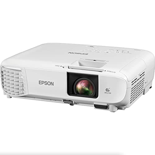 Epson Home Cinema 880 3-chip 3LCD 1080p Projector, 3300 lumens Color and White Brightness, Streaming and Home Theater, Built-in Speaker, Auto Picture Skew, 16,000:1 Contrast, HDMI 2.0, White