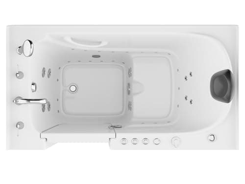 ANZZI Tubs Series Left Drain Quick Fill Walk-In Whirlpool and Air Tub with Powered Fast Drain in White Finish 32 in. x 60 in. | AMZ3260LWD