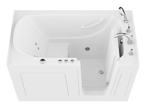ANZZI Tubs Series Right Drain Quick Fill Walk-In Whirlpool Tub with Powered Fast Drain in White Finish 32 in. x 60 in. | AMZ3260RWH