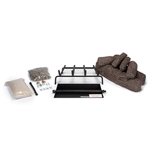 RealFyre Peterson 24-Inch Live Oak Gas Log Set – Vented Burner, Match Lit (Natural Gas), Hand-Painted Ceramic Logs, Complete Gas Connection Kit, Fireplace Upgrade with Radiant Heat and Realistic Wood