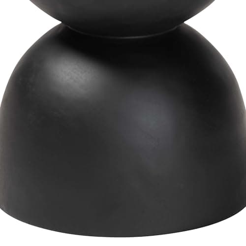 Bali & pari Nomiki Solid Suar Wood Side Table - Hand-Carved Sculptural End Table with Hourglass Design, Modern Boho Style for Living Room or Bedroom