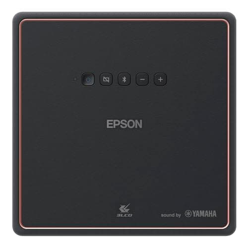 Epson EpiqVision Mini EF12 Smart Streaming Laser Projector, HDR, Android TV, Movies, Family Gaming, Portable, sound by Yamaha, 3LCD, Full HD 1080p, 1000 lumens Color & White Brightness Bluetooth Black
