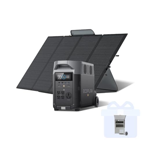 EF ECOFLOW Solar Generator 120V/3.6KWh DELTA Pro with 400W Portable Solar Panel, 23% High Efficiency, 5 AC Outlets, 3600W Portable Power Station for Home Backup Outdoors Camping RV Emergency