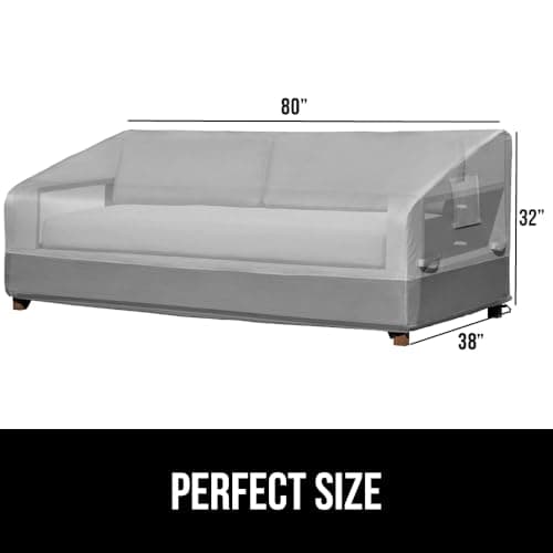 GORILLA GRIP Waterproof Outdoor Sofa Cover, 80 Inch, Adjustable Furniture Cover Sets for Winter, Keep Cushions Dry, Protects from Sun, Snow, Rain, Windproof, UV Coated, 1 Pack