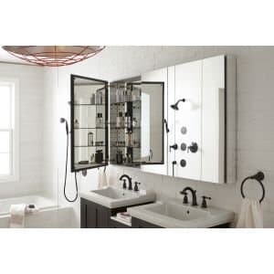 Kohler K-2943-PG-SAA Catalan Medicine Cabinet with Mirror Door, Adjustable Shelves, 170° Hinge, Rectangular Frame, 24" x 36"