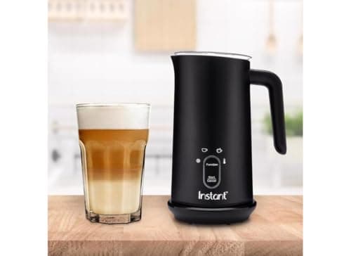 Instant Pot Milk Frother, 4-in-1 Electric Milk Steamer, 10oz/295ml Automatic Hot and Cold Foam Maker and Milk Warmer for Latte, Cappuccinos, Macchiato, From the Makers of Instant 500W, Black