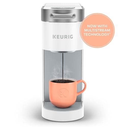 Keurig K-Slim Single Serve K-Cup Pod Coffee Maker, Multistream Technology, 3 Brew Sizes, Slim and Sleek Design, 46oz Removable Reservoir, White