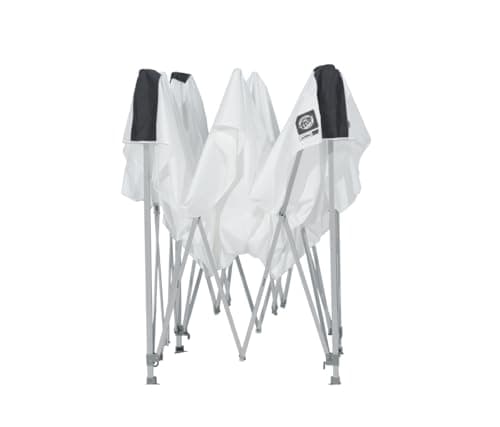 E-Z UP Ambassador Instant Pop Up Canopy Tent, 10' x 10', Roller Bag and 4 Piece Spike Set, Slate White