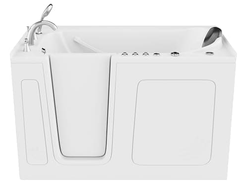 ANZZI Tubs Series Left Drain Quick Fill Walk-In Whirlpool and Air Tub with Powered Fast Drain in White Finish 32 in. x 60 in. | AMZ3260LWD