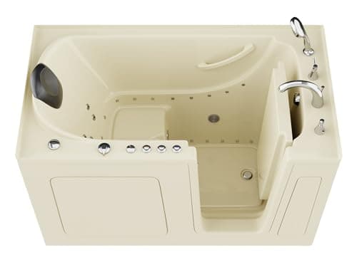 ANZZI Tubs Series Right Drain Quick Fill Walk-In Whirlpool and Air Tub with Powered Fast Drain in Biscuit Finish 32 in. x 60 in. | AMZ3260RBD