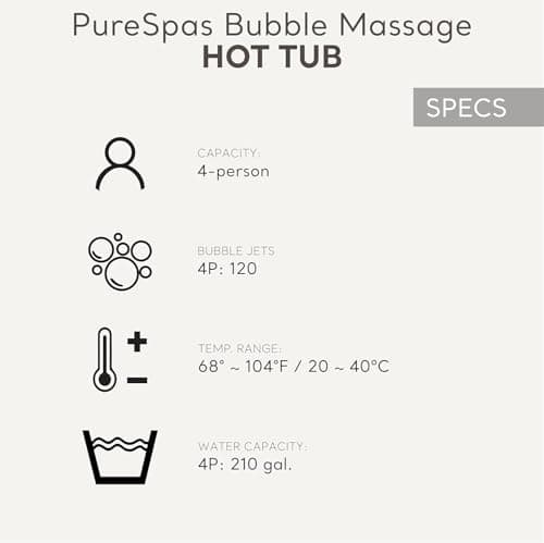 Intex 28425EH PureSpa Bubble Massage Spa Set Outdoor Inflatable Portable Hot Tub, Includes Energy Efficient Spa Cover, Saltwater System Ready, 4 Person, 77in x 28in